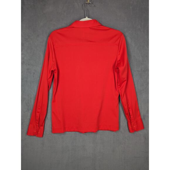 Vtg 1970’s Women’s Sears The Shirt Red Polyester Size 16 Long Sleeve Button Down - Picture 8 of 8